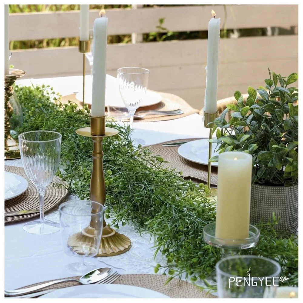 Artificial Greenert Garland 6 Pack 5.57ft Faux Leaf Green For Table Room Bedroom